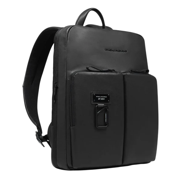 PIQUADRO MOCHILA FINA EXPANDIPLE DE 14" COLOR GRIS