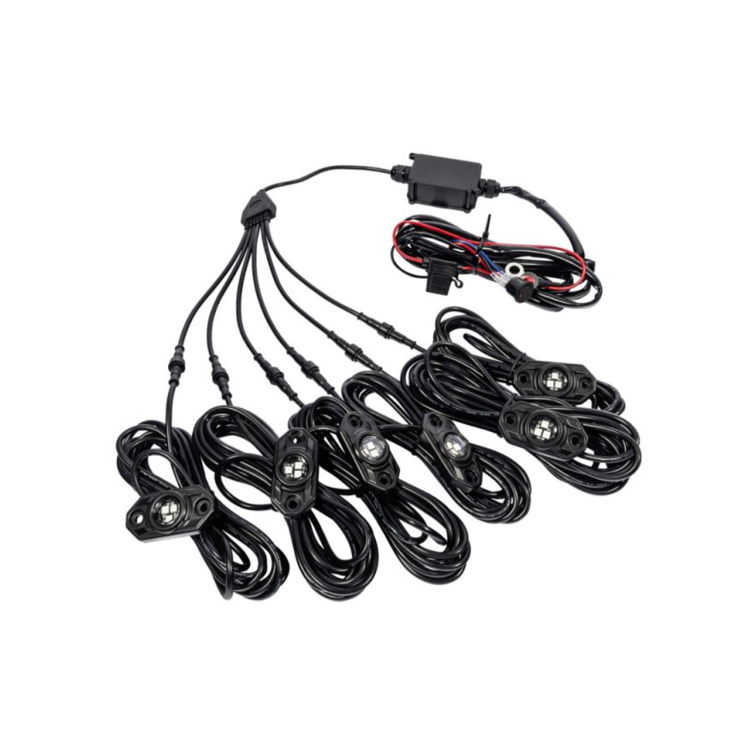KC HILITES JUEGO DE 6 LUCES LED MULTICOLOR RGB SERIE C - HAZ REFLECTOR DE 5 W