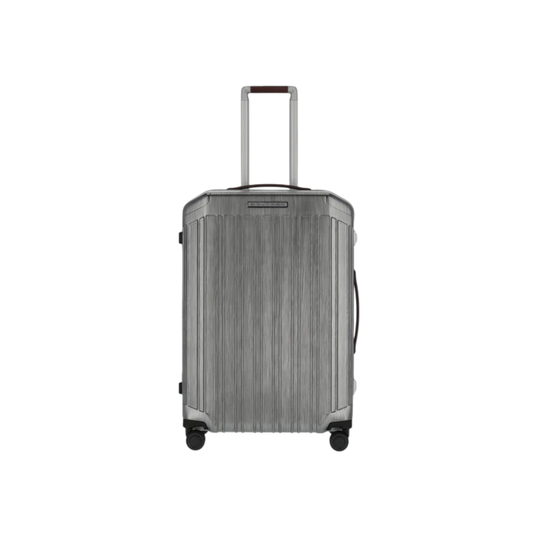 PIQUADRO MALETA MEDIANA RIGIDA CON 04 RUEDAS COLOR NEGRO OPACO