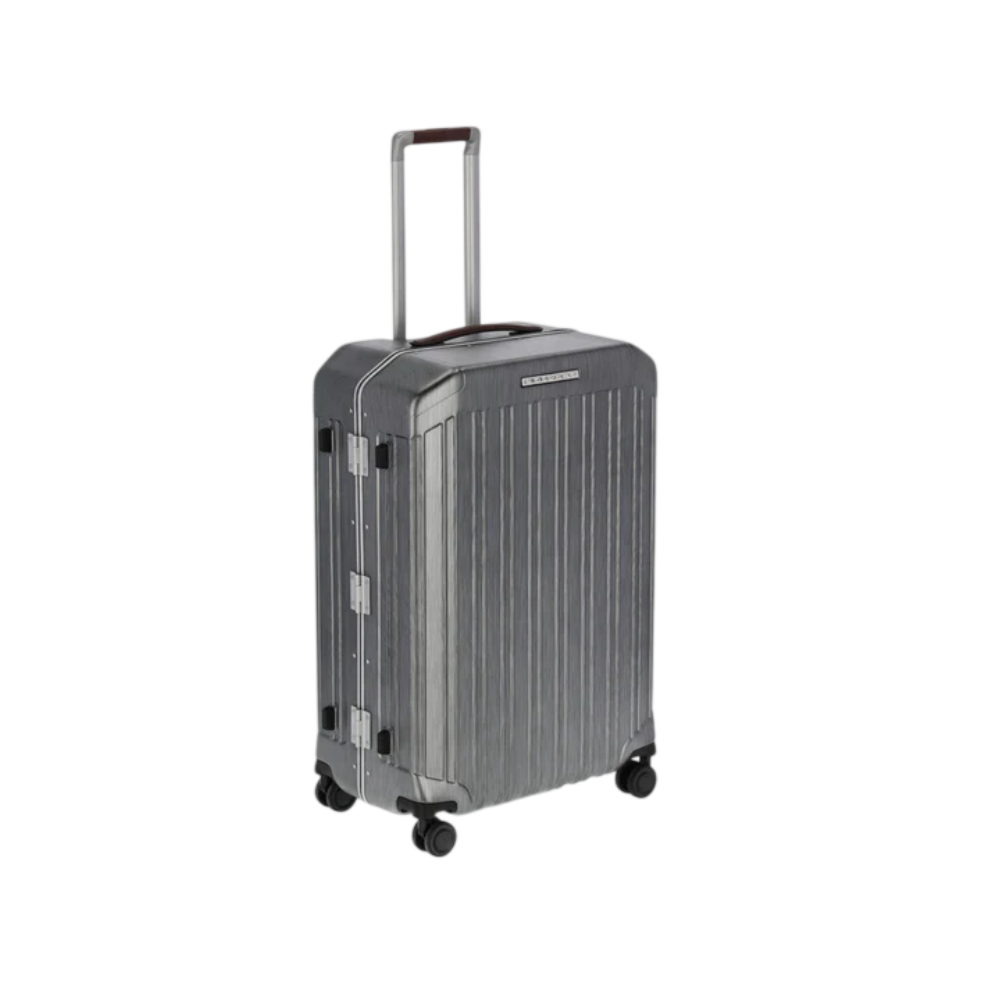 PIQUADRO MALETA MEDIANA RIGIDA CON 04 RUEDAS COLOR NEGRO OPACO