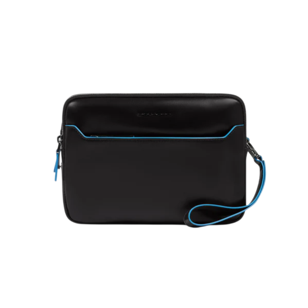 PIQUADRO BOLSO DE MANO CON CIERRE HUELLA DIGITAL AZUL