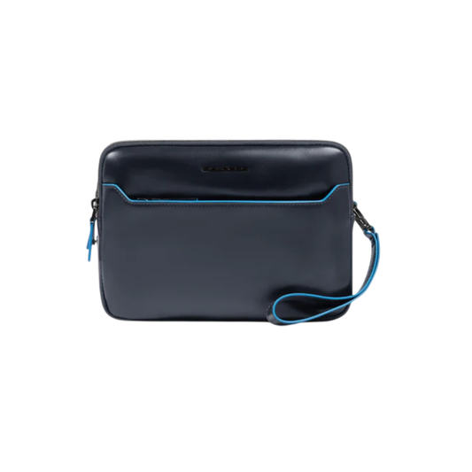 PIQUADRO BOLSO DE MANO CON CIERRE HUELLA DIGITAL AZUL