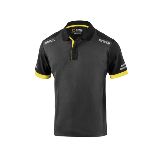 SPARCO POLO TECH TOLEDO C/ CUELLO PLOMO CON BORDES AMARILLOS