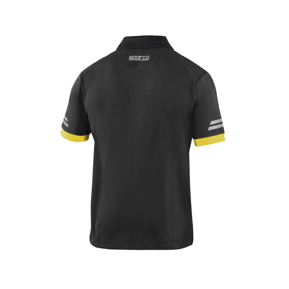 SPARCO POLO TECH TOLEDO C/ CUELLO PLOMO CON BORDES AMARILLOS