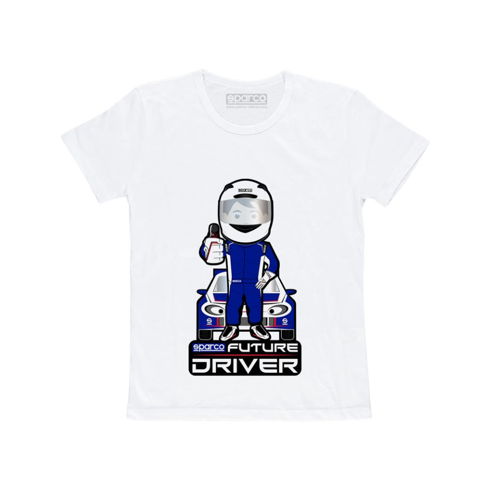 SPARCO - T-SHIRT FUTURE RACER NIÑO COLOR BLANCO TALLA 10 - 13 AÑOS