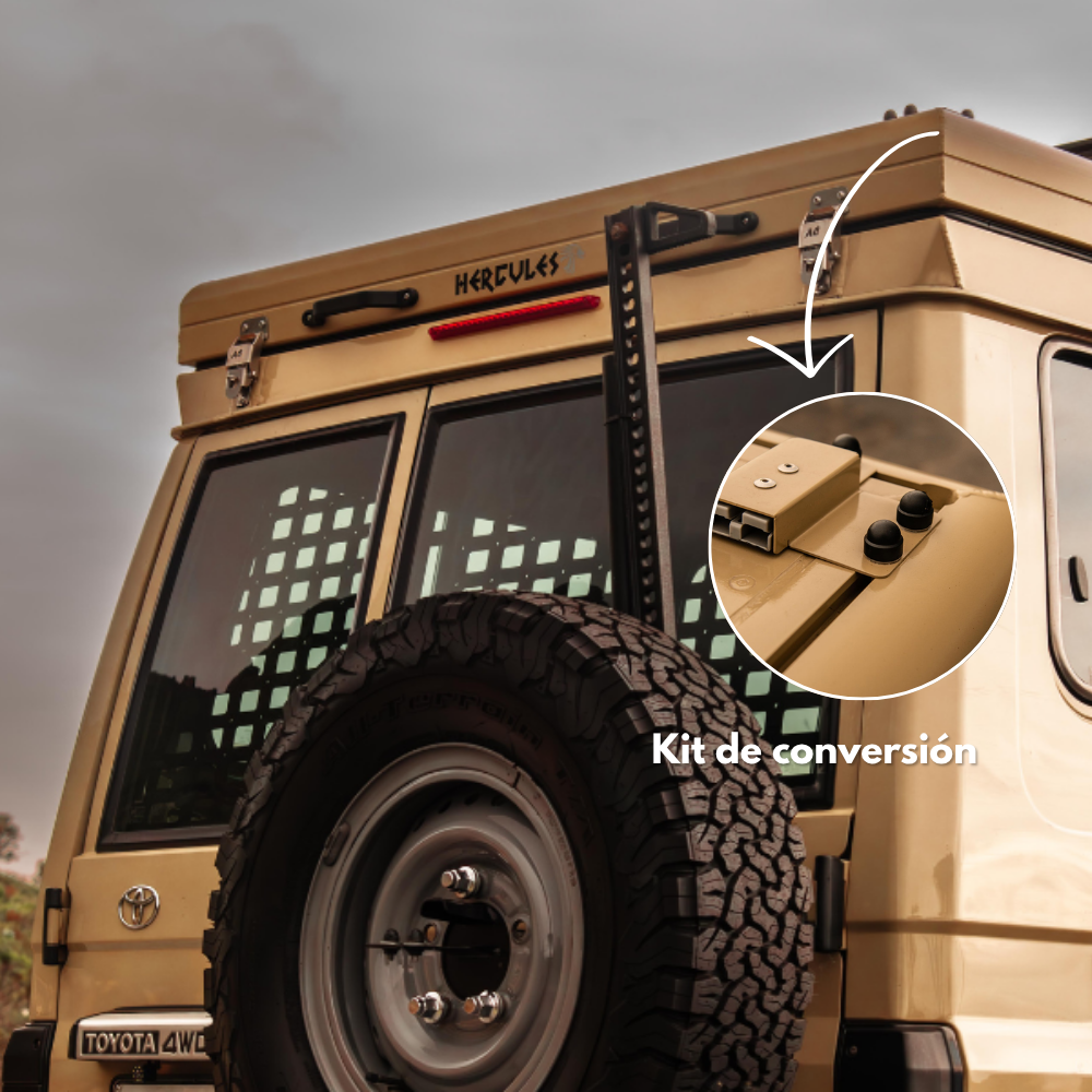 ALUCAB CARPA DE TECHO CON KIT DE CONVERSIÓN PARA LAND CRUISER 78 BEIGE